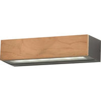 ZIDNA SVJETILJKA VANJSKA Hazel  - boje tikovine/bijela, Design, drvo/plastika (22/7,8/5cm)