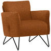SESSEL in Chenille, Mikrofaser Cognac  - Cognac/Schwarz, Design, Textil/Metall (68/78/76cm) - Johann Jakob