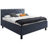POLSTERBETT San Remo Matratze, gepolstertes Kopfteil, Lattenrost, Bettkasten 160/200 cm  in Blau  - Blau/Schwarz, Design, Holz/Holzwerkstoff (160/200cm) - Xora