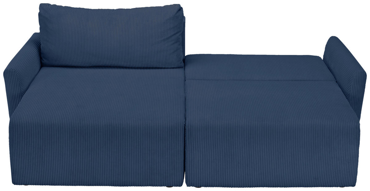 ECKSOFA in Cord Blau  - Blau/Schwarz, Konventionell, Kunststoff/Textil (228/146cm) - MID.YOU