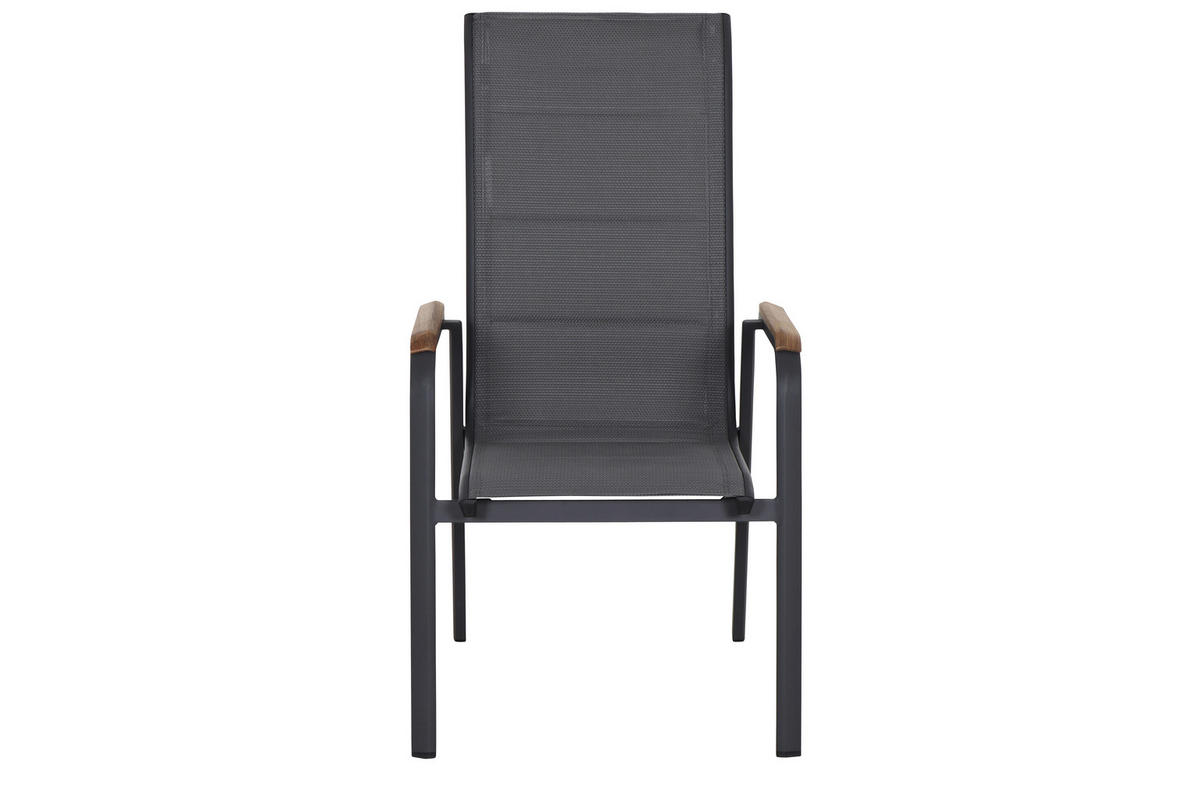 KLAPPSESSEL-SET in Holz, Metall, Kunststoff Anthrazit  - Anthrazit, Basics, Holz/Kunststoff (62,5/110/70,5cm) - Siena Garden