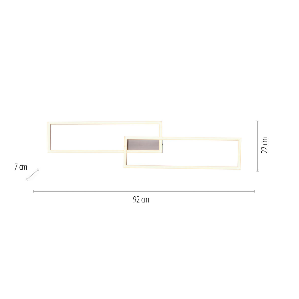 LED SVJETILJKA STROPNA  - boje oplemenjenog čelika, Design, metal/plastika (92,4/22/7cm)