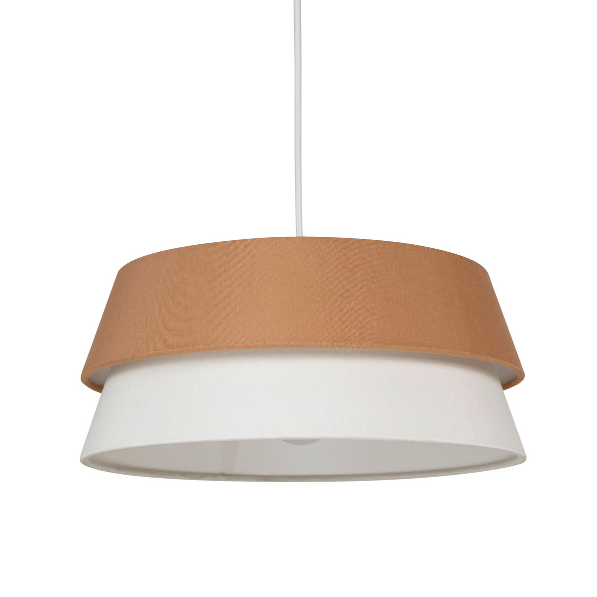 PENDELLEUCHTE 90/20/130 cm  - Weiß/Mokka, Trend, Kunststoff/Textil (90/20/130cm) - Collett's Monde