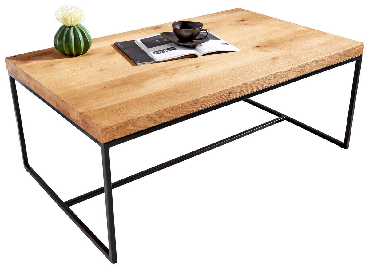 COUCHTISCH in Holz, Metall 100/60/40 cm  - Eichefarben/Schwarz, Design, Holz/Metall (100/60/40cm) - Novel