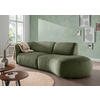 Livetastic ECKSOFA Jesi Grün Mikrofaser, links davon: Hochflorteppich, Beistelltisch in braun, Lektüre in weiß, rechts davon: Bild in weiß in hellem Wohnzimmer.