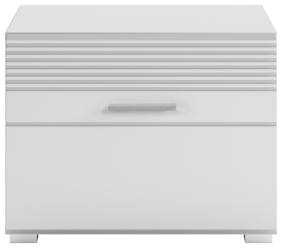 GARDEROBENBANK Linus  in 60/47/37 cm  - Weiß Hochglanz/Silberfarben, Design, Kunststoff (60/47/37cm) - Carryhome