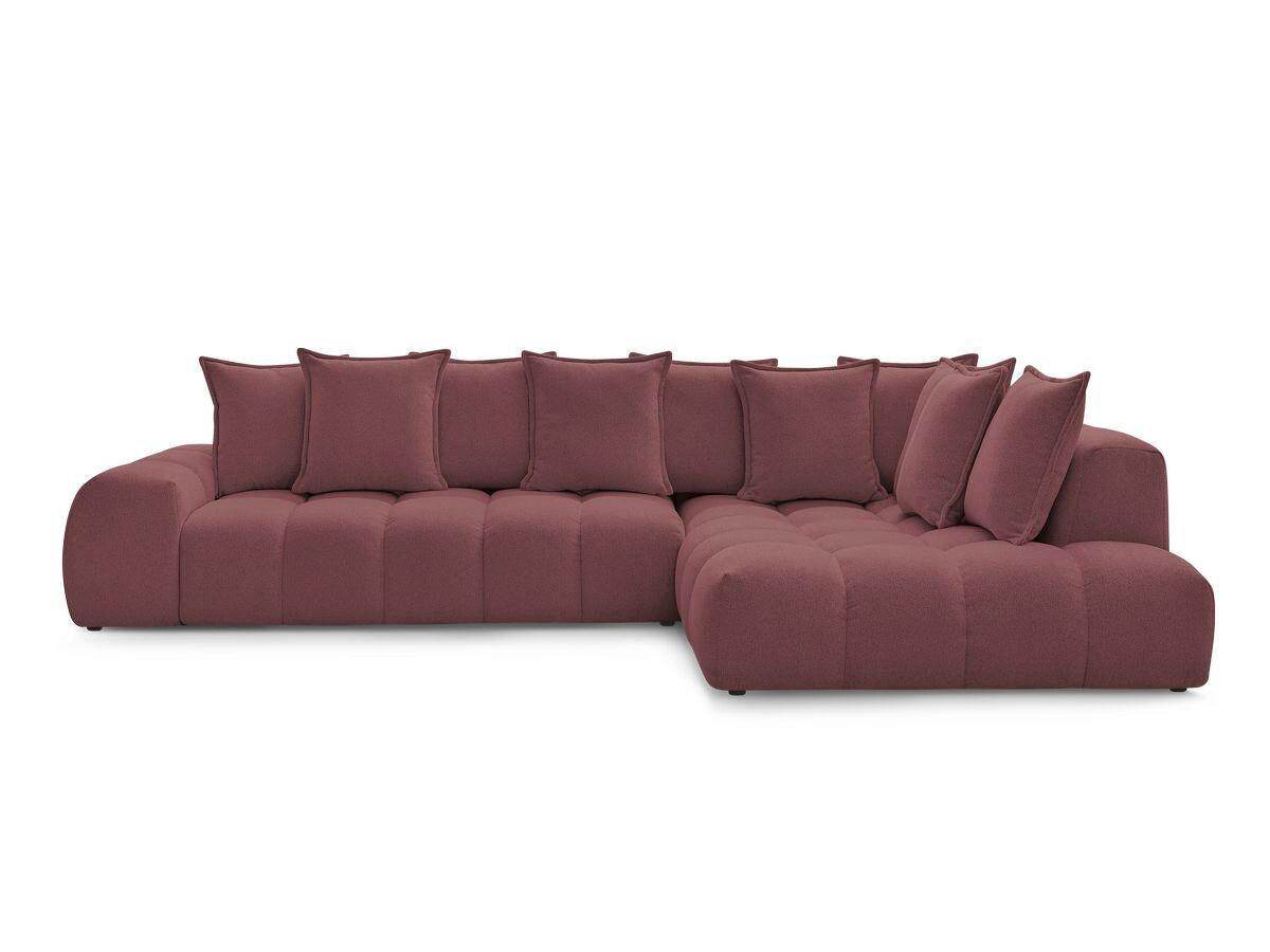 ECKSOFA Ottomane rechts  EVEREST Rot Flachgewebe  - Rot/Schwarz, MODERN, Kunststoff/Textil (352/210cm) - Livetastic