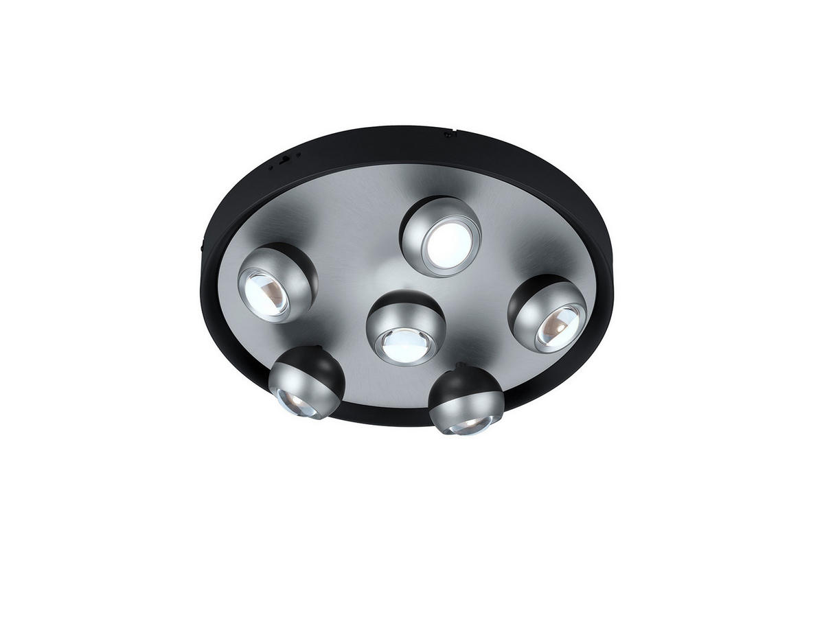 LED MENNYEZETI LÁMPA - fekete/nikkelszínű, Design, fém (50/13,5cm) - Trio Leuchten