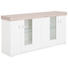 SIDEBOARD - Silberfarben/Weiß, Design, Glas/Holzwerkstoff (193/93/44cm) - Xora SIDEBOARD - Silberfarben/Weiß, Design, Glas/Holzwerkstoff (193/93/44cm) - Xora