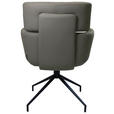 ARMLEHNSTUHL  Lederauswahl, Wippfunktion, Sitzfläche 360° drehbar  Echtleder  - Dunkelgrau/Schwarz, Design, Leder/Metall (62/92/66cm) - Dieter Knoll