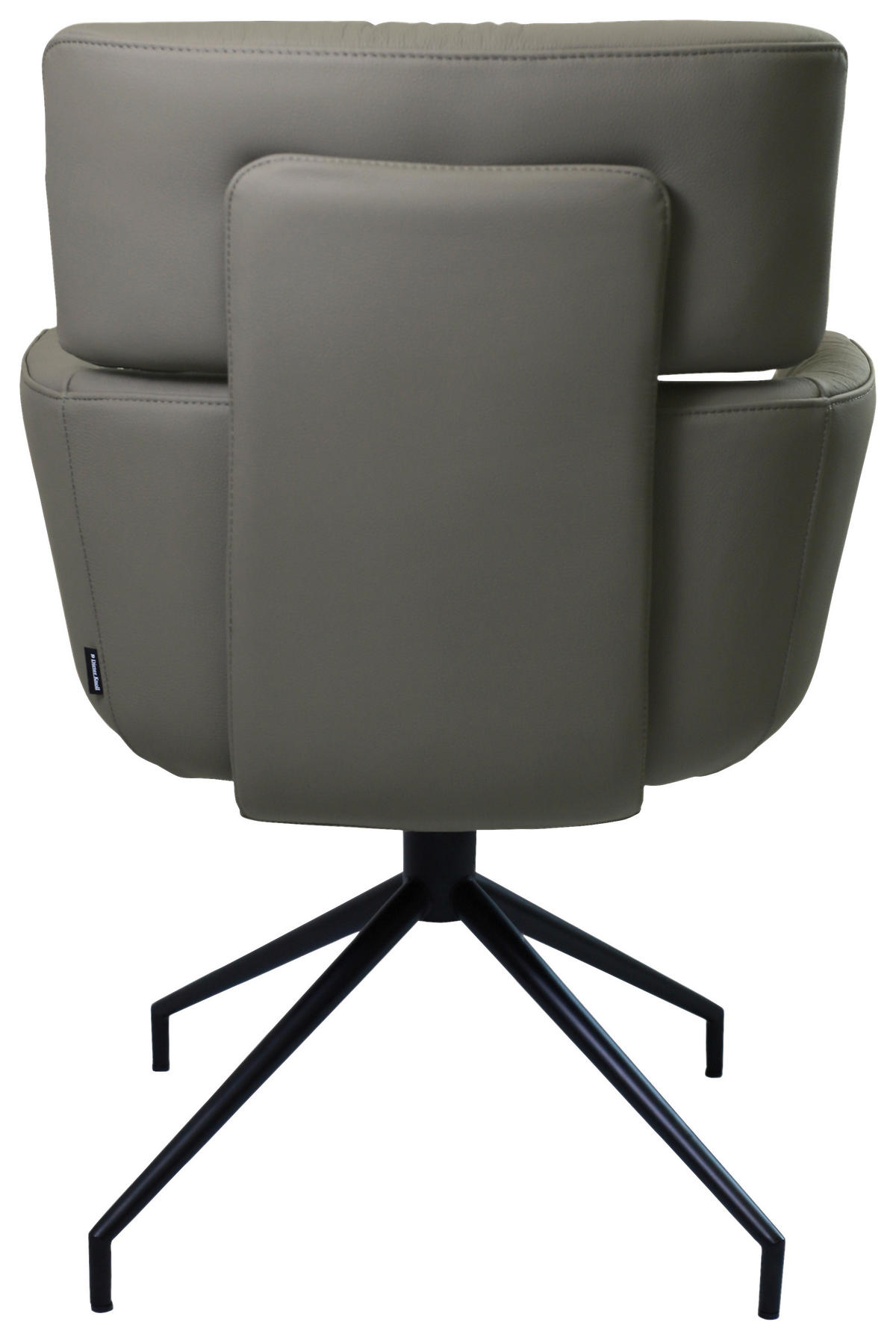 ARMLEHNSTUHL  Lederauswahl, Wippfunktion, Sitzfläche 360° drehbar  Echtleder  - Dunkelgrau/Schwarz, Design, Leder/Metall (62/92/66cm) - Dieter Knoll