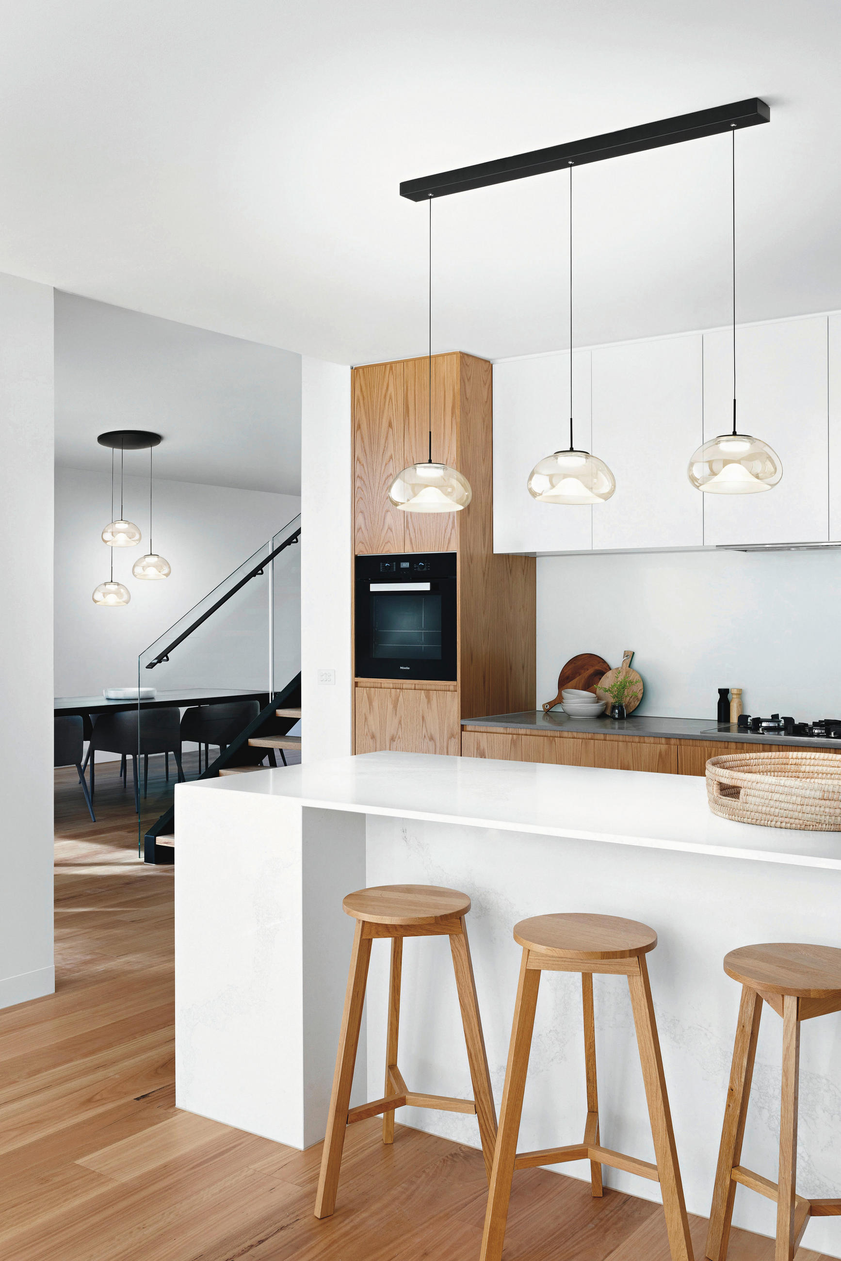 LED-PENDELLEUCHTE 110/22/200 cm  - Cognac/Schwarz, Design, Glas/Metall (110/22/200cm) - Fabas Luce