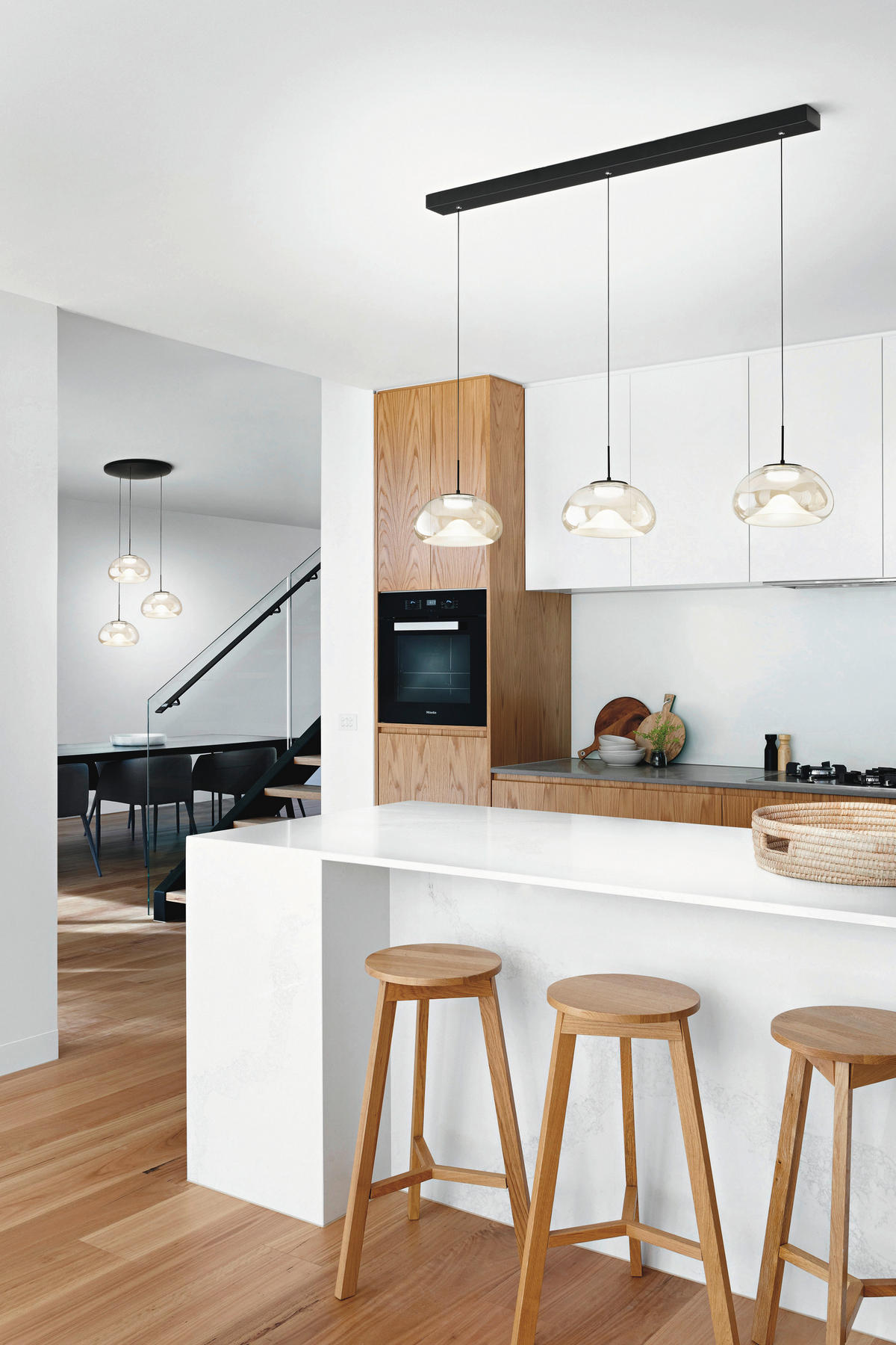 LED-PENDELLEUCHTE 110/22/200 cm  - Cognac/Schwarz, Design, Glas/Metall (110/22/200cm) - Fabas Luce