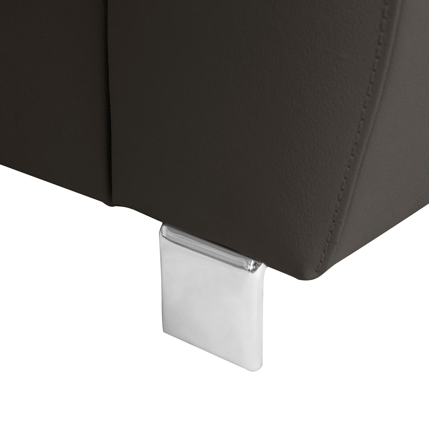 Thumbnail - Livetastic Ecksofa, Dunkelbraun, Textil, Leder, Echtleder, Rindleder, 4-Sitzer, Ottomane links, L-Form, 248x208 cm, Made...