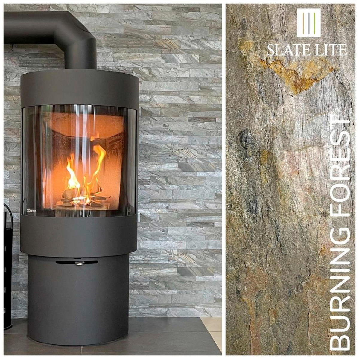 WANDPANEEL Grau, Dunkelgrau, Dunkelgrün, Dunkelrot, Dunkelgelb  - Dunkelgrün/Dunkelgrau, Basics, Kunststoff/Stein (240/120cm)