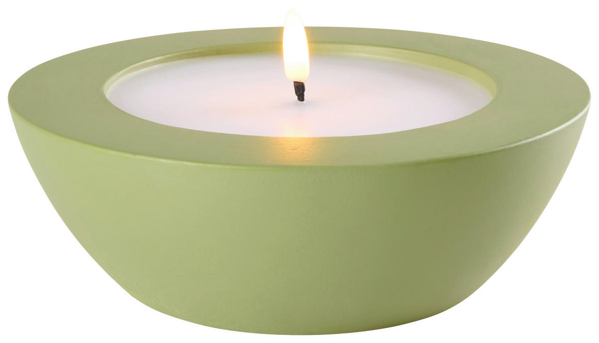 LED-WINDLICHT - Hellgrün, LIFESTYLE, Naturmaterialien/Kunststoff (19/6.5cm)