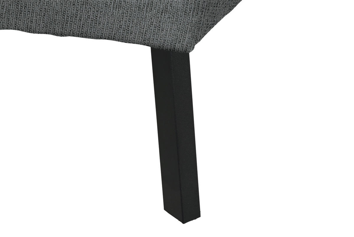 ECKSOFA in Webstoff Dunkelgrau  205/280 cm  - Dunkelgrau/Schwarz, Design, Textil/Metall (205/280cm) - Xora