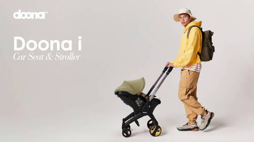 Thumbnail - Doona Babyschale Doona I, Olivgrün, Textil, Füllung: Polyester, 73.4x42x47.7 cm, ECE R 129 i-Size, 5-Punkt-Gurtsystem, F...