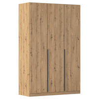 DREHTÜRENSCHRANK in Eiche Artisan  - Eiche Artisan/Grau, Modern, Holzwerkstoff (136/229/54cm) - Rauch Möbel