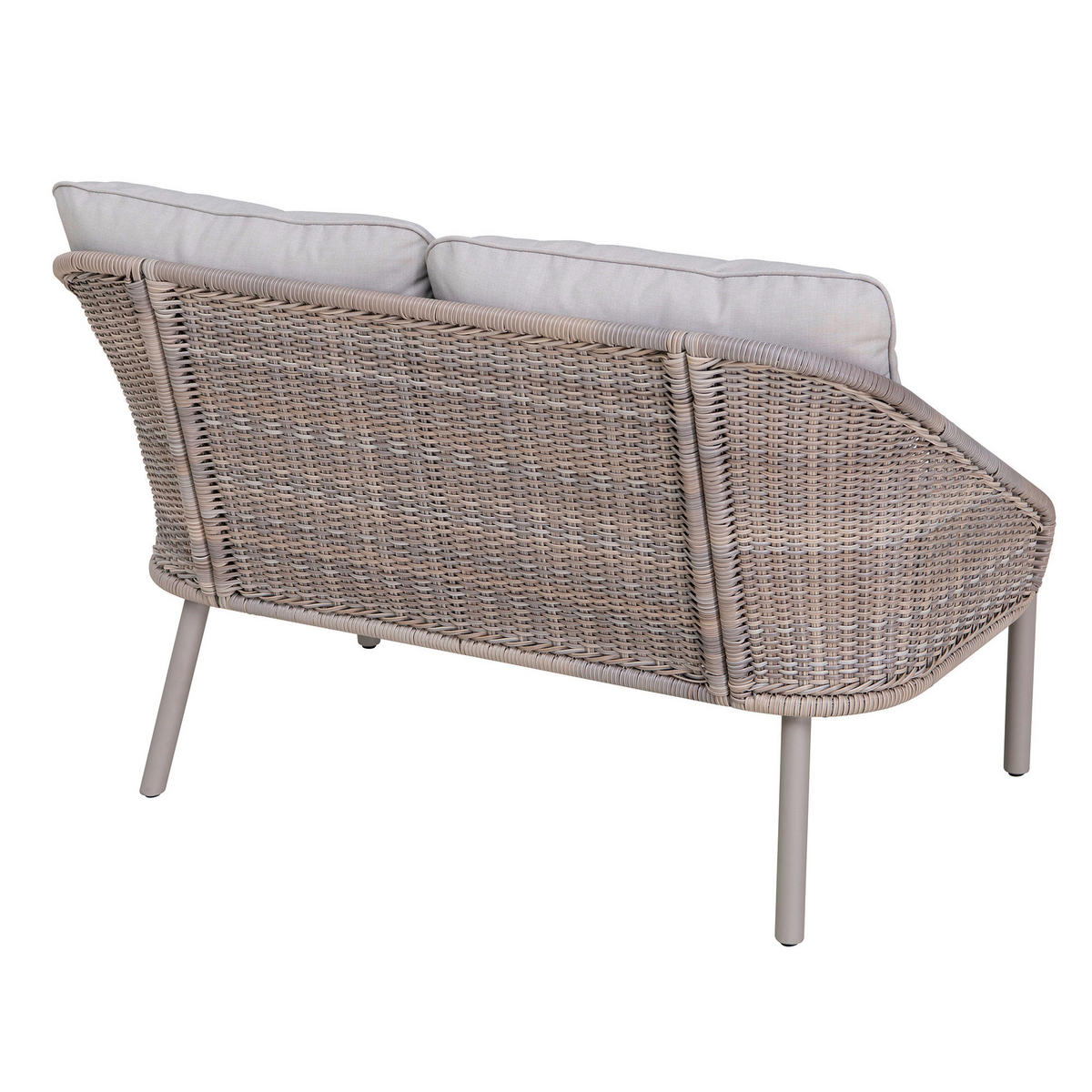 DOPPELLIEGE 142/82/128 cm Rattan  - Naturfarben/Grau, Basics, Holz/Kunststoff (142/82/128cm) - Modante