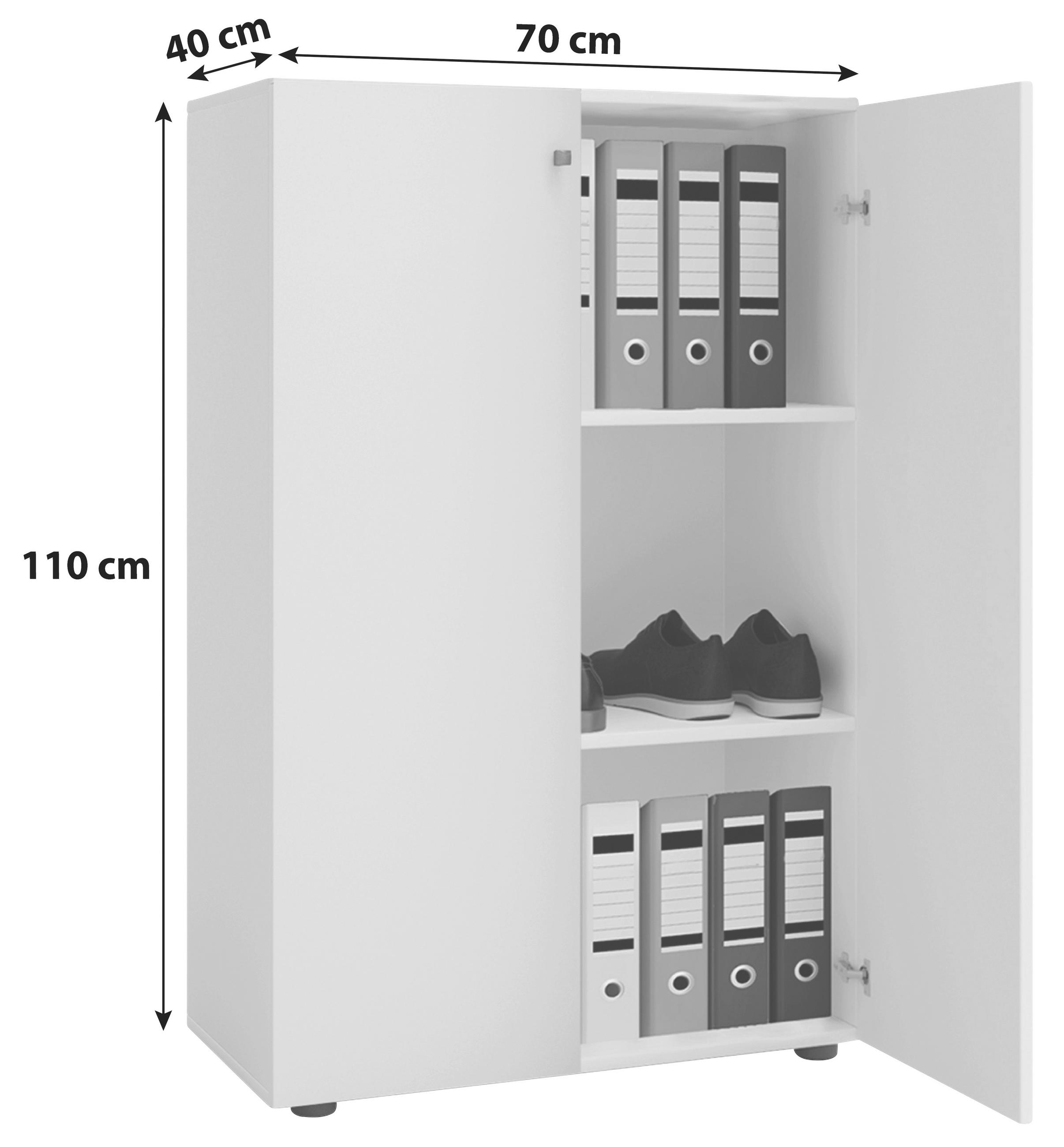 AKTENSCHRANK Weiß - Weiß, Basics, Holzwerkstoff (70/110/40cm) - MID.YOU