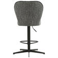 BARHOCKER Webstoff Grau, Schwarz Eisen Sitzfläche 360° drehbar  - Schwarz/Grau, Design, Textil/Metall (44/97-117/58cm) - Novel