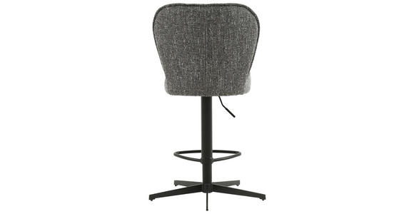BARHOCKER Webstoff Grau, Schwarz Eisen Sitzfläche 360° drehbar - Schwarz/Grau, Design, Textil/Metall (44/97-117/58cm) - Novel