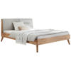 BETT 140/200 cm  in Hellgrau, Eiche Bianco  - Eiche Bianco/Hellgrau, Natur, Holz (140/200cm) - Hasena