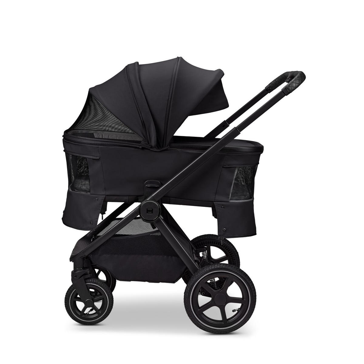 KINDERWAGENSET  GIO FOLD SET AIR  onyx  - Schwarz, Basics, Textil/Metall (120/58/92cm) - Moon Edition