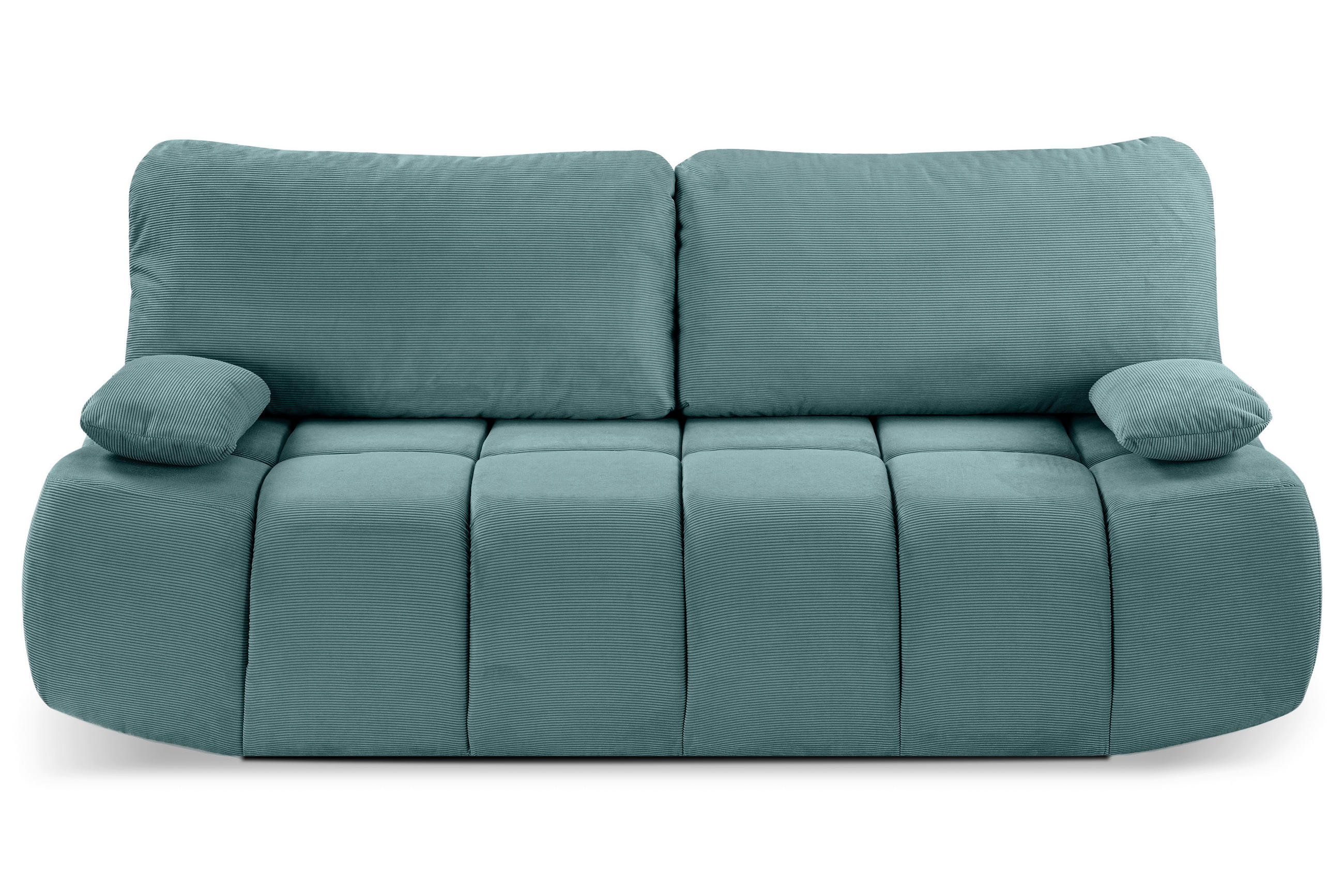 SCHLAFSOFA LAUDER  mit Cord Minttürkis  - Schwarz/Minttürkis, Basics, Kunststoff/Textil (207/93/105cm) - MID.YOU