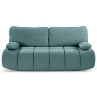 SCHLAFSOFA LAUDER  mit Cord Minttürkis  - Schwarz/Minttürkis, Basics, Kunststoff/Textil (207/93/105cm) - MID.YOU