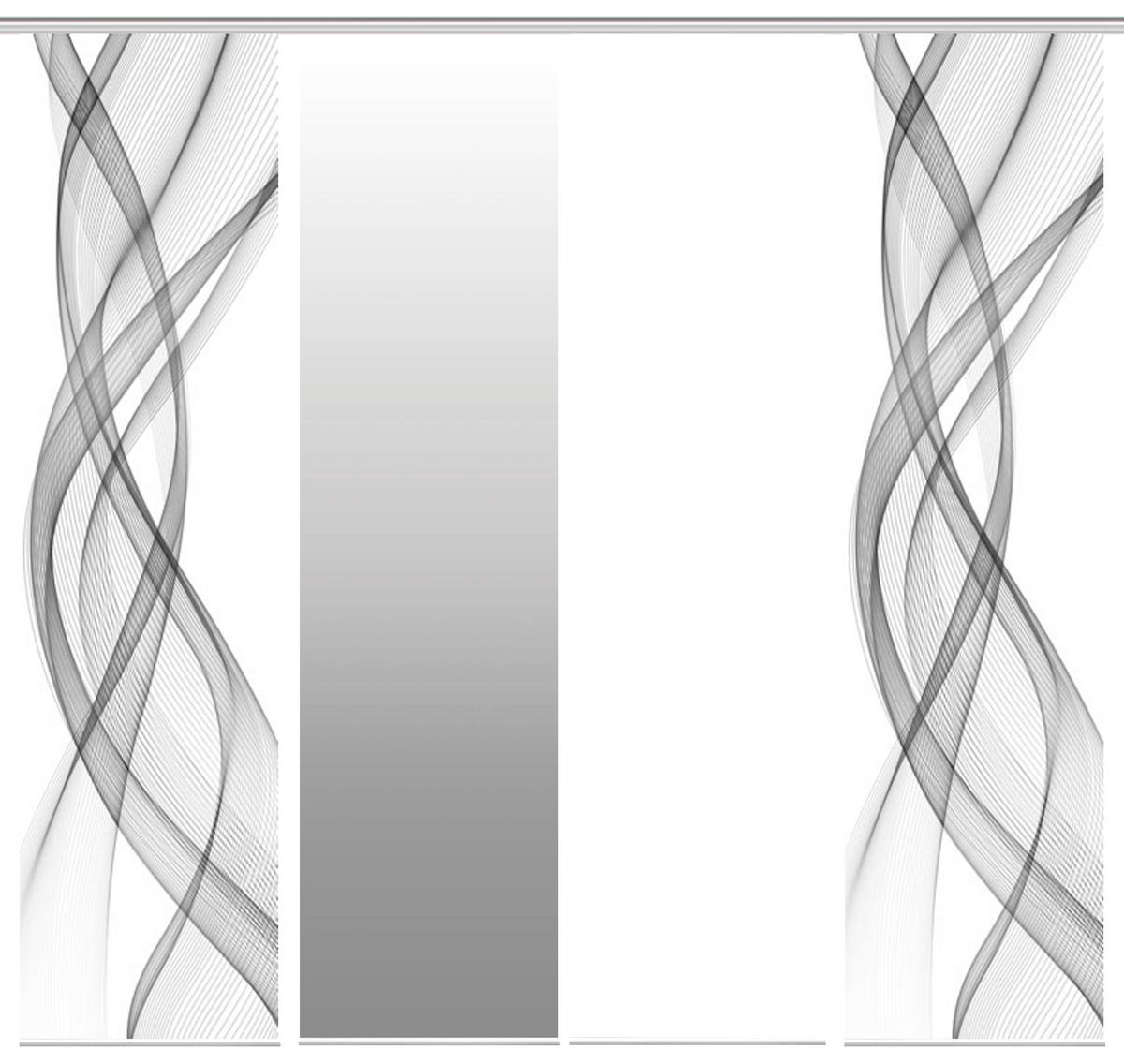 FLÄCHENVORHANG FERROLA, 4-TLG.  4 Stück  blickdicht   60/245 cm  - Grau, Basics, Textil (60/245cm)