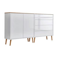 SIDEBOARD Mailand Set 3 + HF  in 158/86/33 cm  - Weiß Hochglanz/Eiche Artisan, MODERN, Holz/Holzwerkstoff (158/86/33cm) - MID.YOU