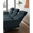 ECKSOFA Petrol Flachgewebe  - Petrol/Schwarz, Design, Textil/Metall (176-217/279-327cm) - Dieter Knoll