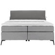 BOXSPRINGBETT 180/200 cm in Grau, Dunkelgrau - Dunkelgrau/Schwarz, Design, Textil/Metall (180/200cm) - Hom`in