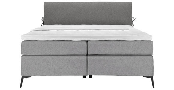 BOXSPRINGBETT 180/200 cm in Grau, Dunkelgrau - Dunkelgrau/Schwarz, Design, Textil/Metall (180/200cm) - Hom`in