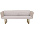 SITZBANK 224/91/69 cm Flachgewebe Hellgrau, Beige massiv Holz  - Eichefarben/Beige, Design, Holz/Textil (224/91/69cm) - Valnatura
