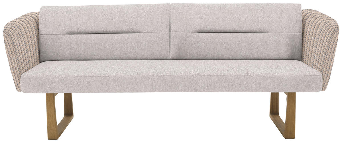 SITZBANK 224/91/69 cm Flachgewebe Hellgrau, Beige massiv Holz  - Eichefarben/Beige, Design, Holz/Textil (224/91/69cm) - Valnatura