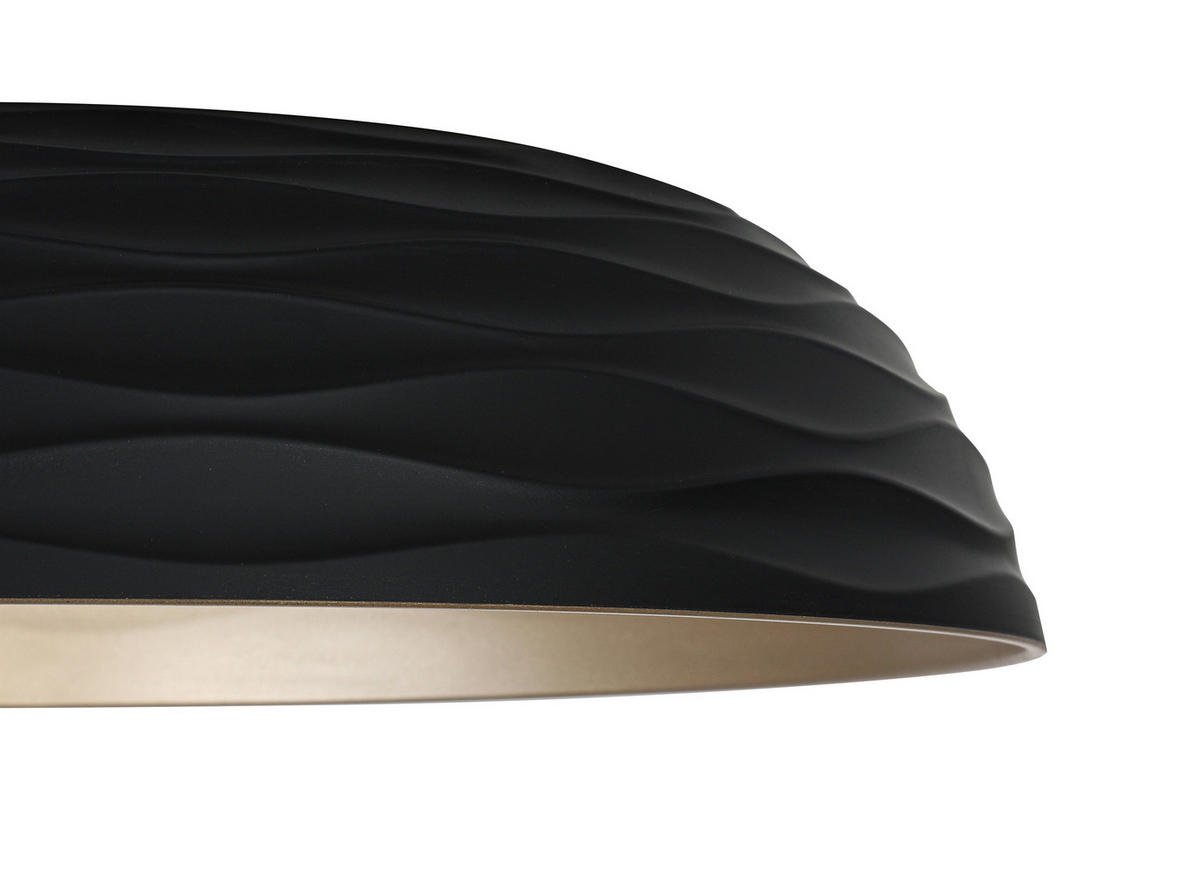 DECKENLEUCHTE 48/10 cm  - Goldfarben/Schwarz, Trend, Kunststoff/Metall (48/10cm) - Collett's Monde