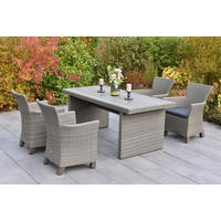 GARTENTISCHGRUPPE AkazieHartholz Aluminium  - Grau, KONVENTIONELL, Holz/Kunststoff - Gardenson