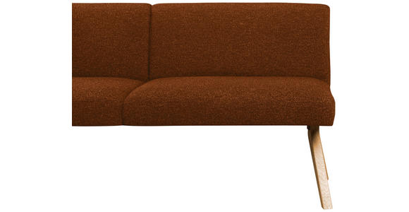 ECKBANK 172/218 cm Webstoff Haselnussfarben Eiche vollmassiv   - Eichefarben/Haselnussfarben, KONVENTIONELL, Holz/Textil (172/218cm) - Linea Natura