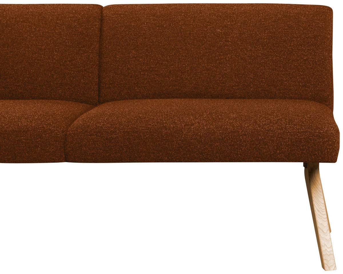 ECKBANK 172/218 cm Webstoff Haselnussfarben Eiche vollmassiv   - Eichefarben/Haselnussfarben, KONVENTIONELL, Holz/Textil (172/218cm) - Linea Natura