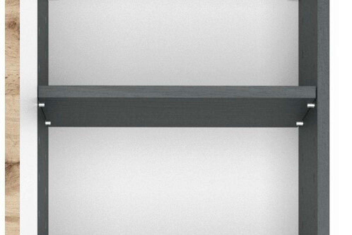 MIDISCHRANK 40/130/35 cm  - Silberfarben/Eiche Wotan, Design, Holzwerkstoff/Kunststoff (40/130/35cm) - Held