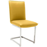 SCHWINGSTUHL in Nickel Echtleder pigmentiert  - Edelstahlfarben/Gelb, Design, Leder/Metall (48/93/65cm) - Ambiente