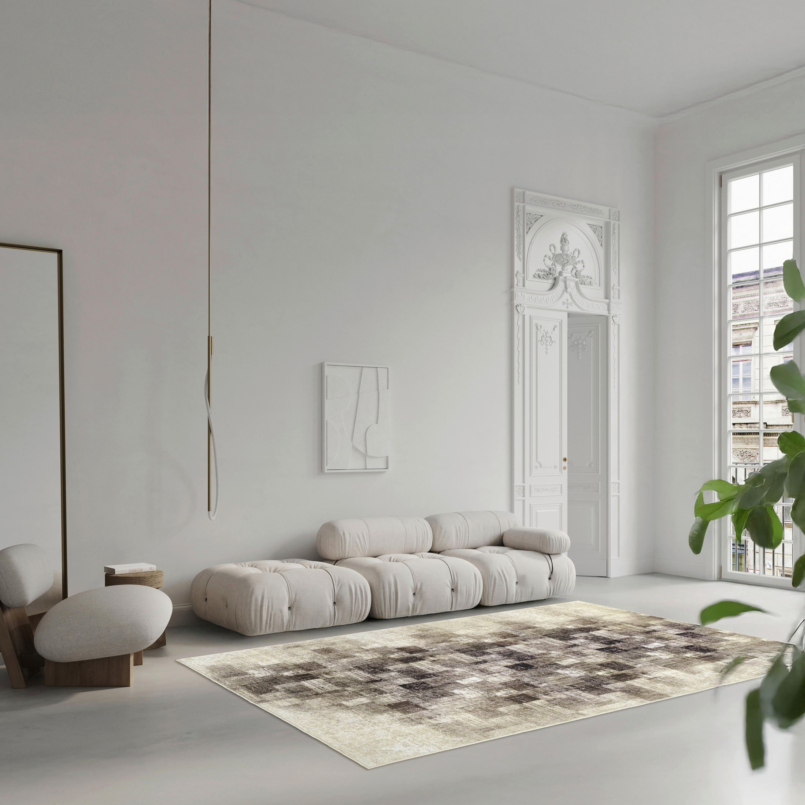 VINTAGE-TEPPICH 200/290 cm ONDEA MARTIN, waschbar Anthrazit, Creme, Taupe  - Taupe/Anthrazit, Design, Kunststoff/Textil (200/290cm) - Lindorug