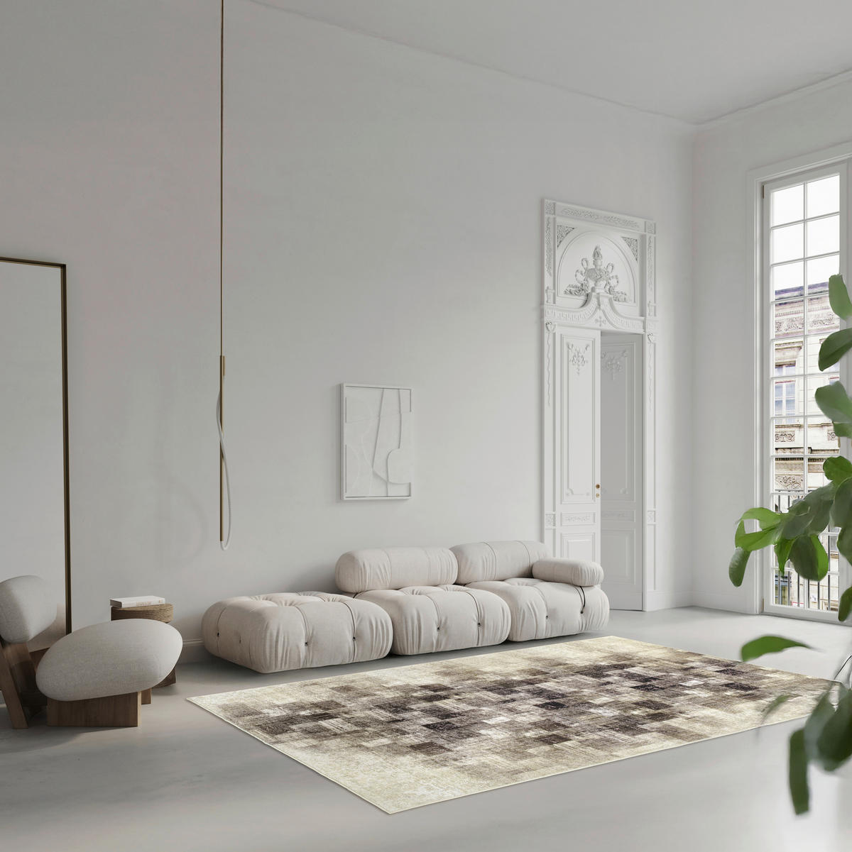 VINTAGE-TEPPICH 200/290 cm ONDEA MARTIN, waschbar Anthrazit, Creme, Taupe  - Taupe/Anthrazit, Design, Kunststoff/Textil (200/290cm) - Lindorug