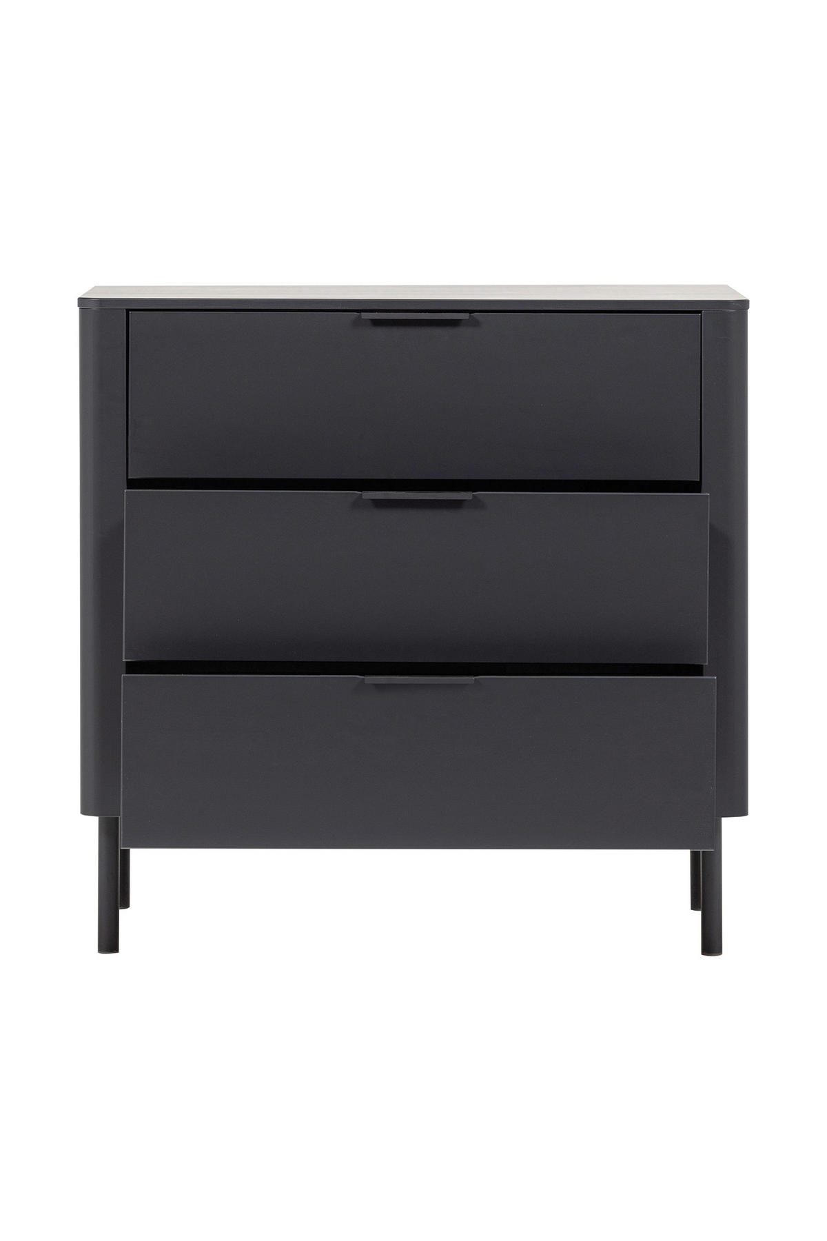 KOMMODE Gunnar  in 94/93/52 cm  - Schwarz, Design, Holz/Metall (94/93/52cm) - Livetastic