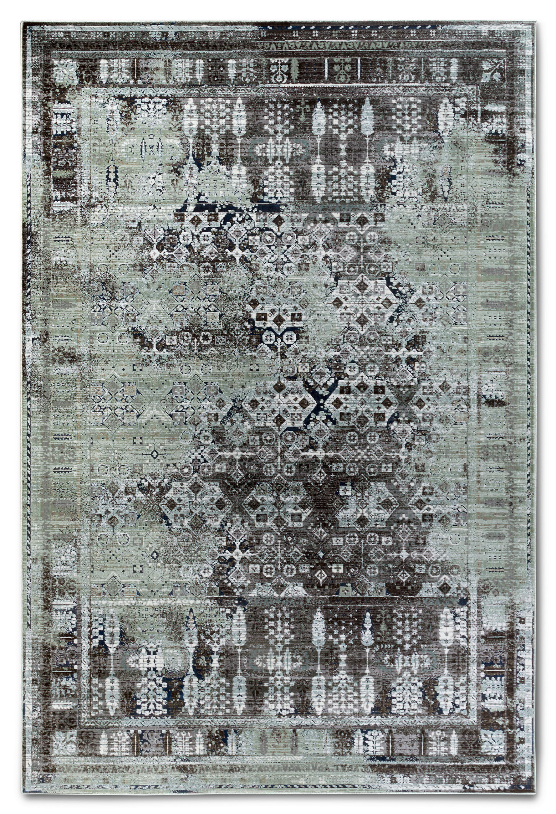 VINTAGE-TEPPICH 115/170 cm Kollektion 1809 Salbeigrün, Anthrazit  - Salbeigrün/Anthrazit, Design, Kunststoff/Textil (115/170cm) - Villeroy & Boch