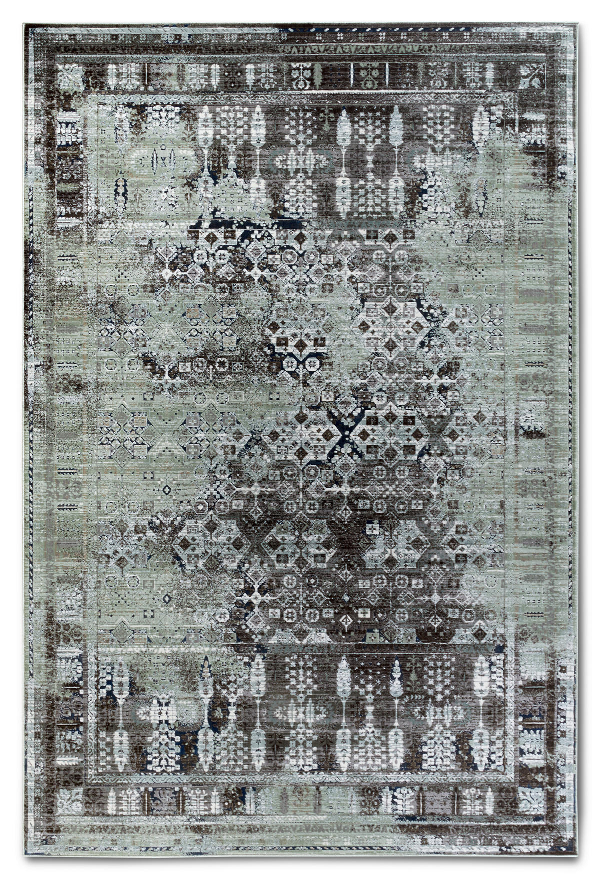 VINTAGE-TEPPICH 115/170 cm Kollektion 1809 Salbeigrün, Anthrazit  - Salbeigrün/Anthrazit, Design, Kunststoff/Textil (115/170cm) - Villeroy & Boch