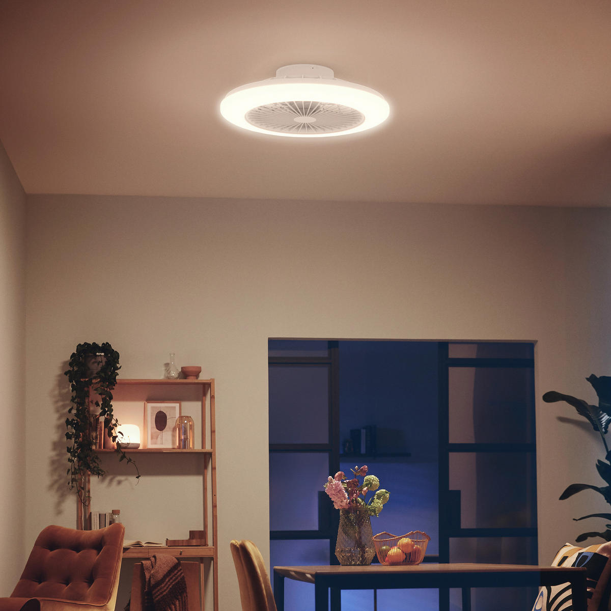 Deckenleuchte mit Ventilator 57,7/14,2/57,7 cm   - Weiß, KONVENTIONELL, Kunststoff (57,7/14,2/57,7cm) - Philips